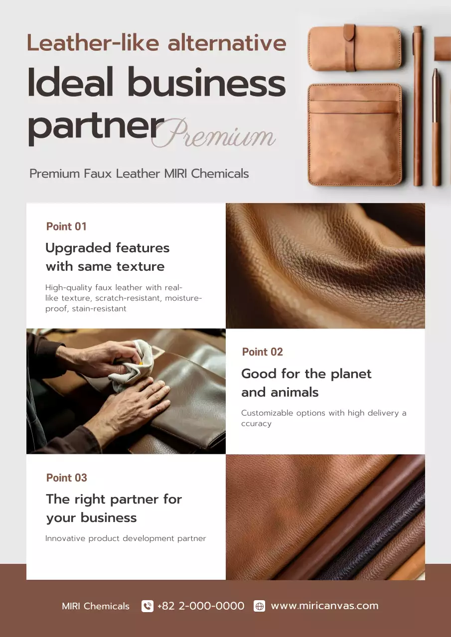 brown modern faux leather advertisement