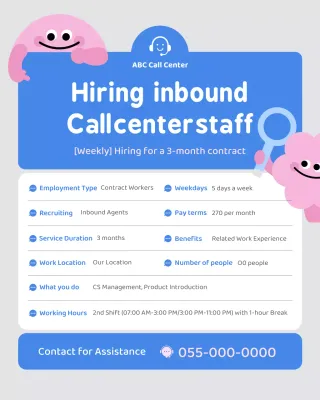 pengumuman rekrutmen modern biru