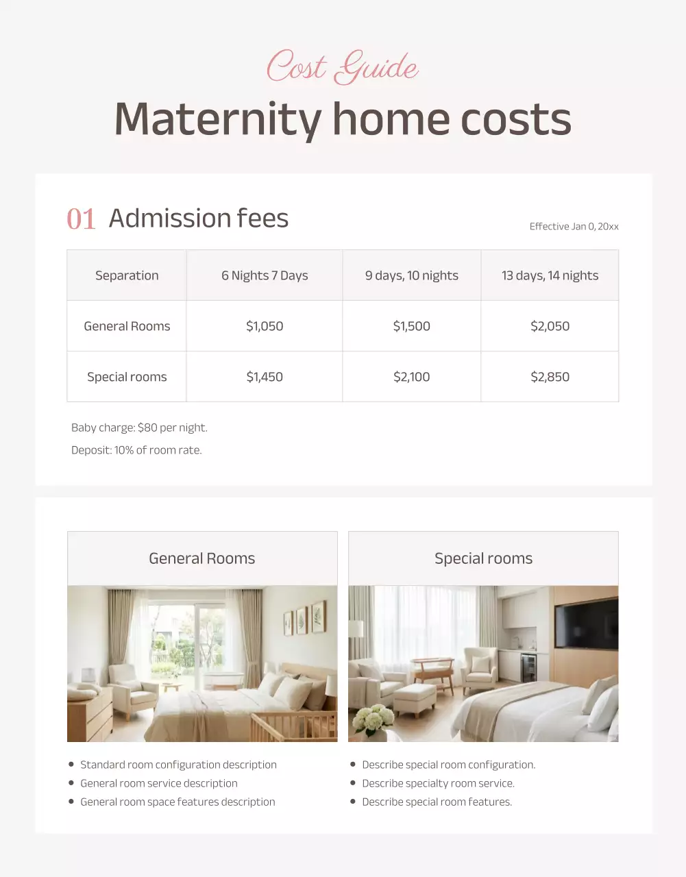 핑크색 모던 산후조리 홍보