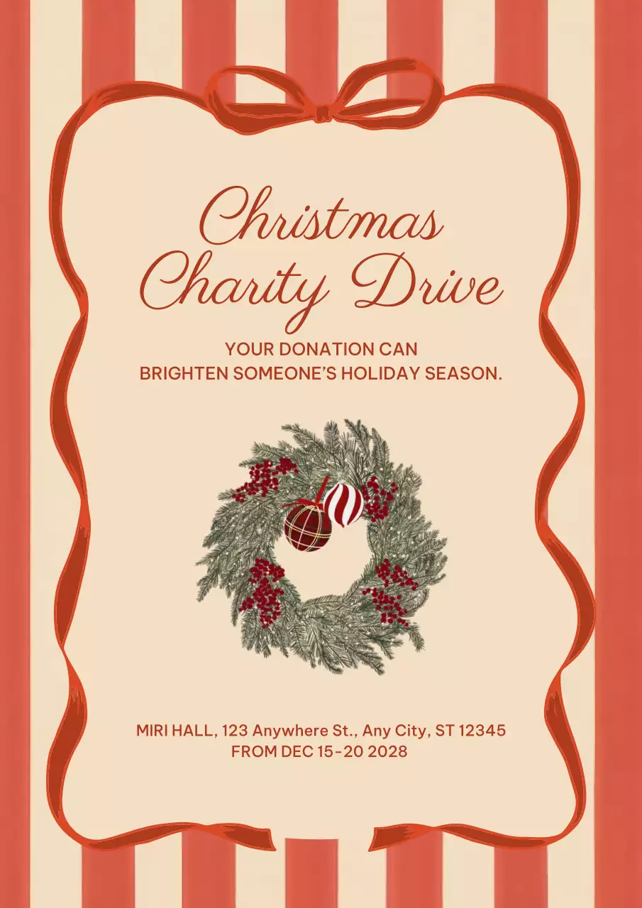 Red Vintage Charity Announcement Web Poster