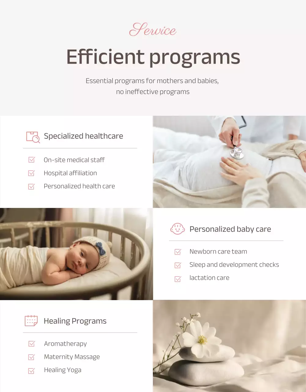 핑크색 모던 산후조리 홍보