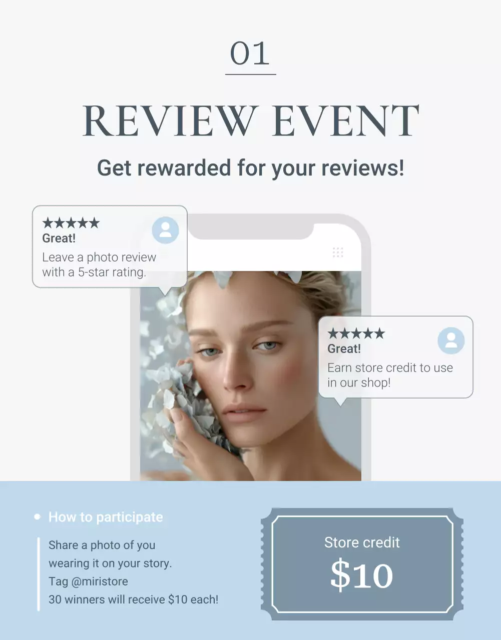 Blue modern fashion promotion