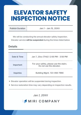 Blue modern safety announcement