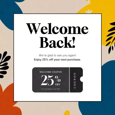 컬러풀 레트로 쿠폰 프로모션 인스타그램 포스트