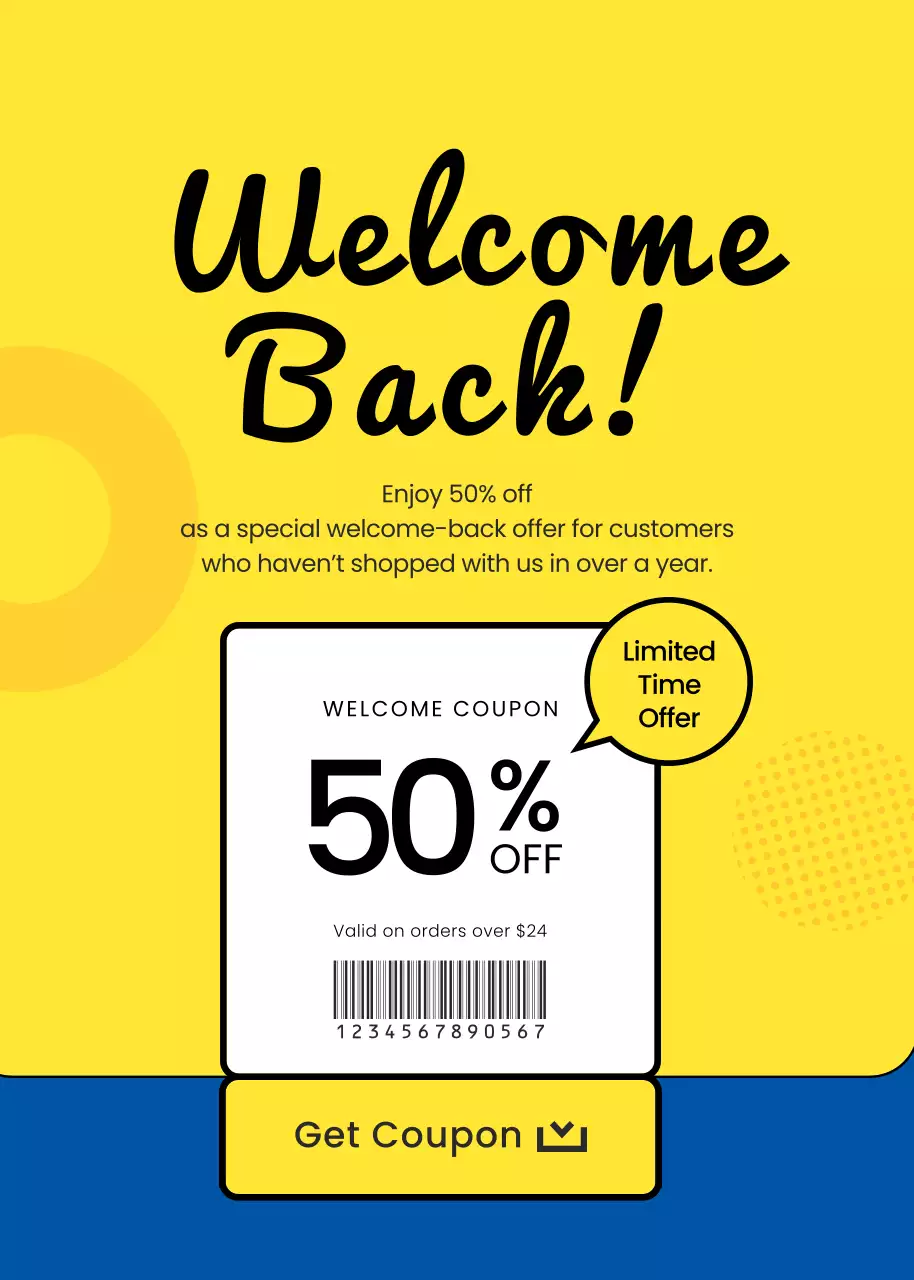 Yellow Trendy Coupon Promotion Poster