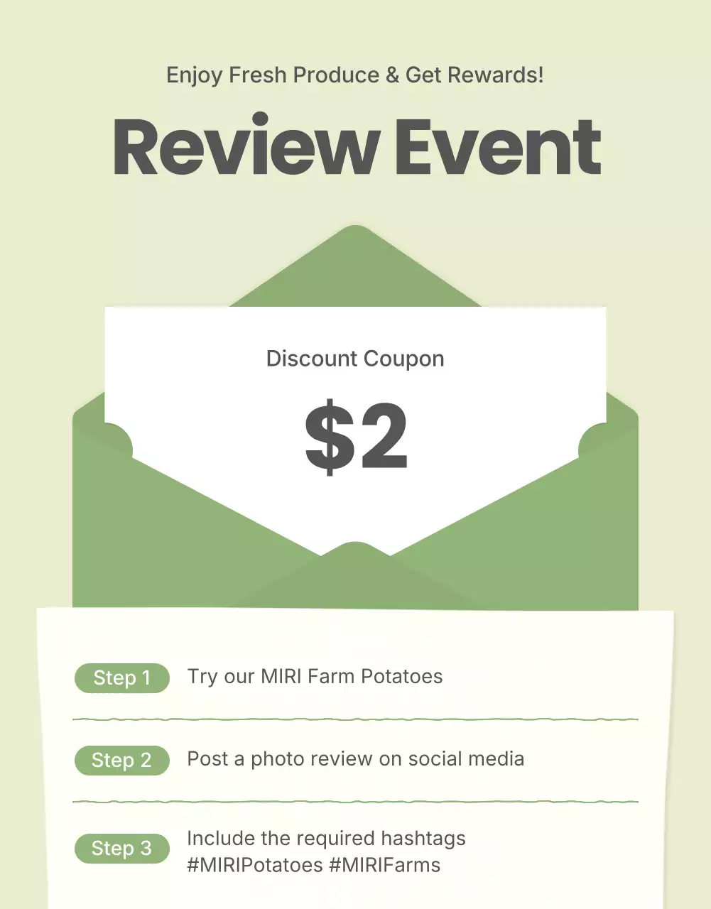 Green modern produce promotion