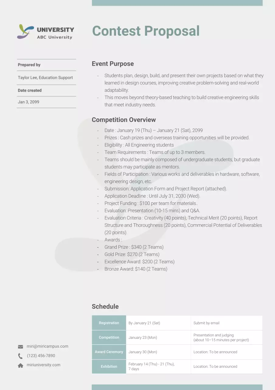 Grey professional contest announcement