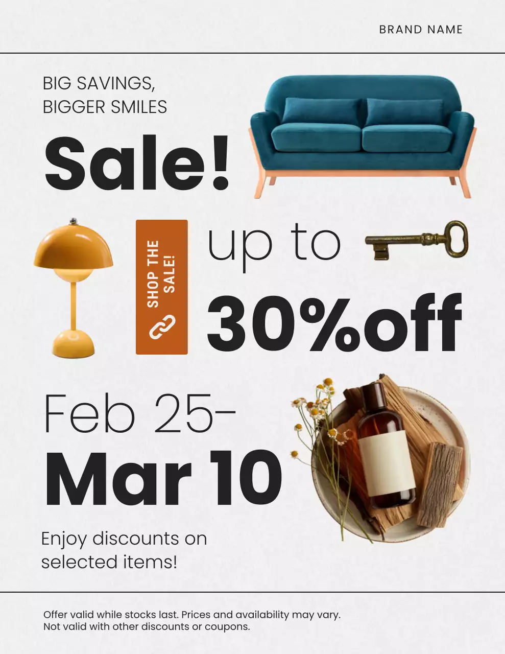 Beige Modern Sale Promotional Poster