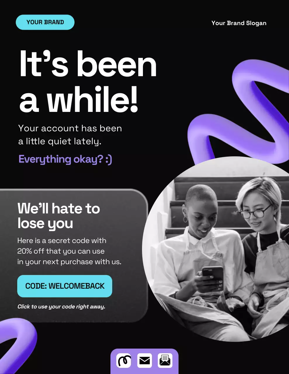 Black Modern Marketing Promotion Poster