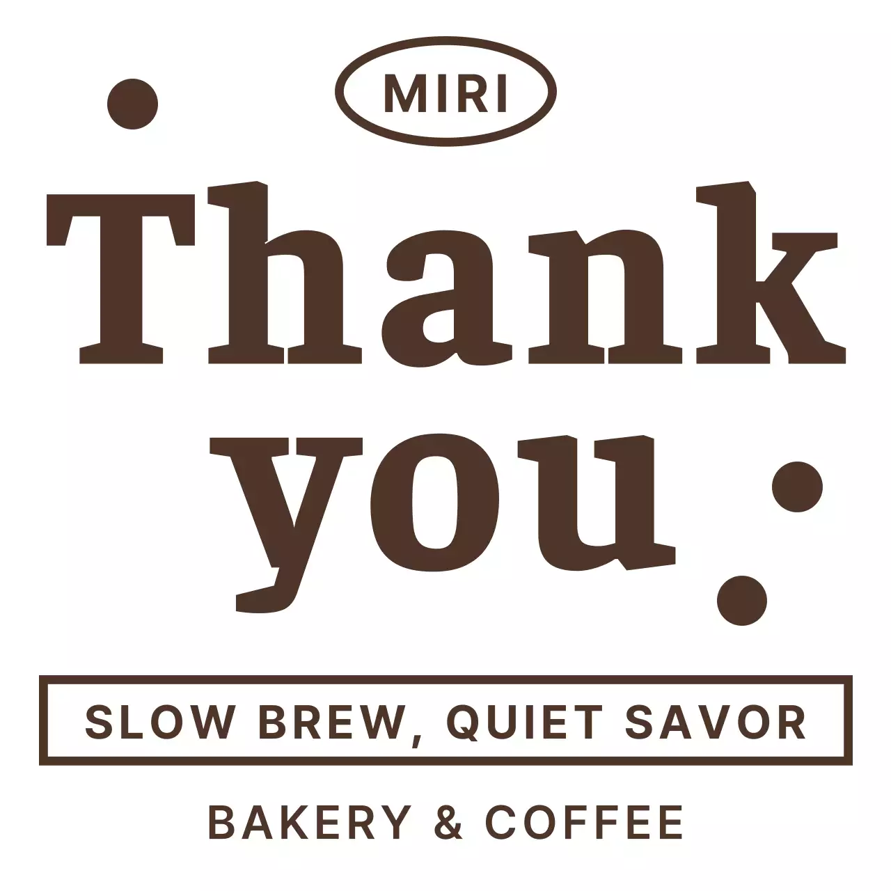 茶色 シンプル カフェ ロゴ サンキュー