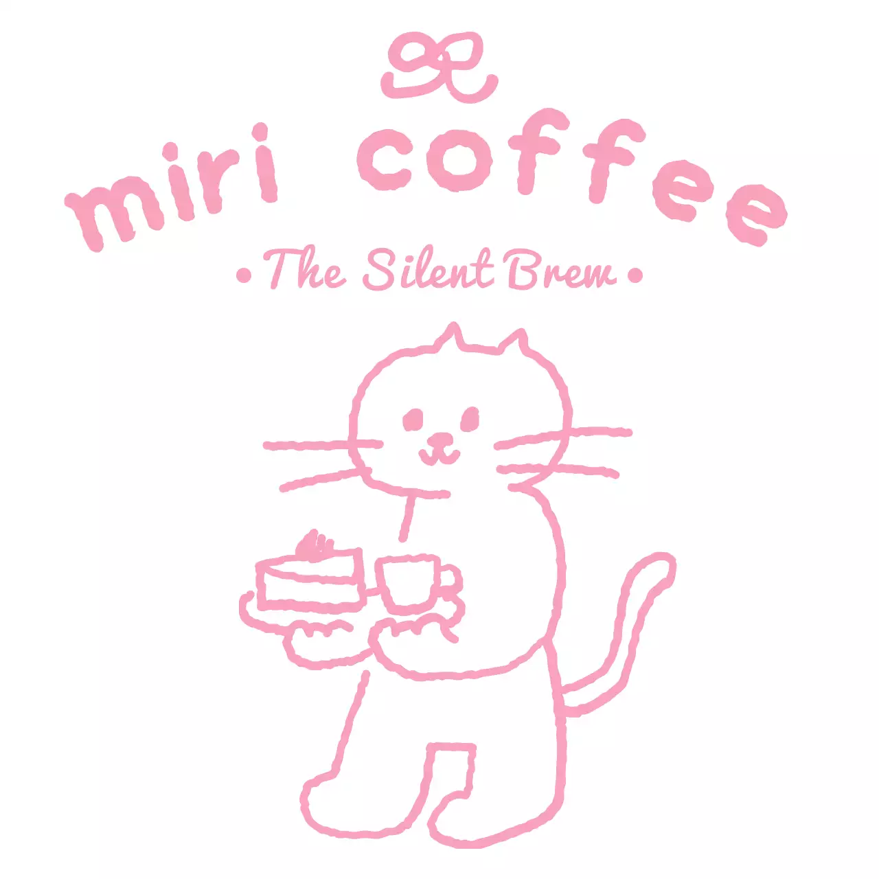 ピンク シンプル カフェ ロゴ イラストロゴ