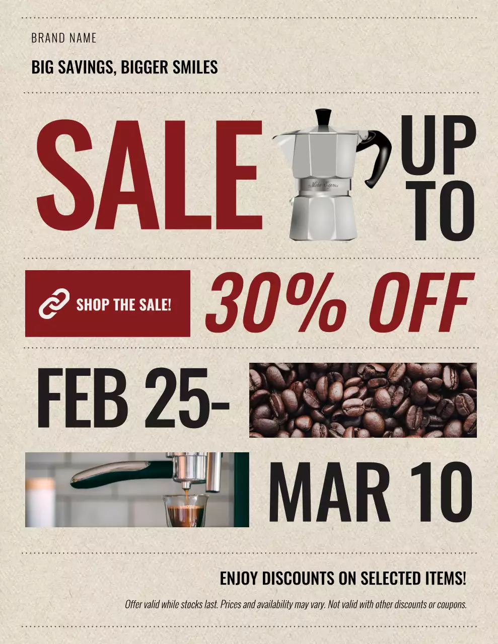 Beige Vintage Sale Promotion Poster