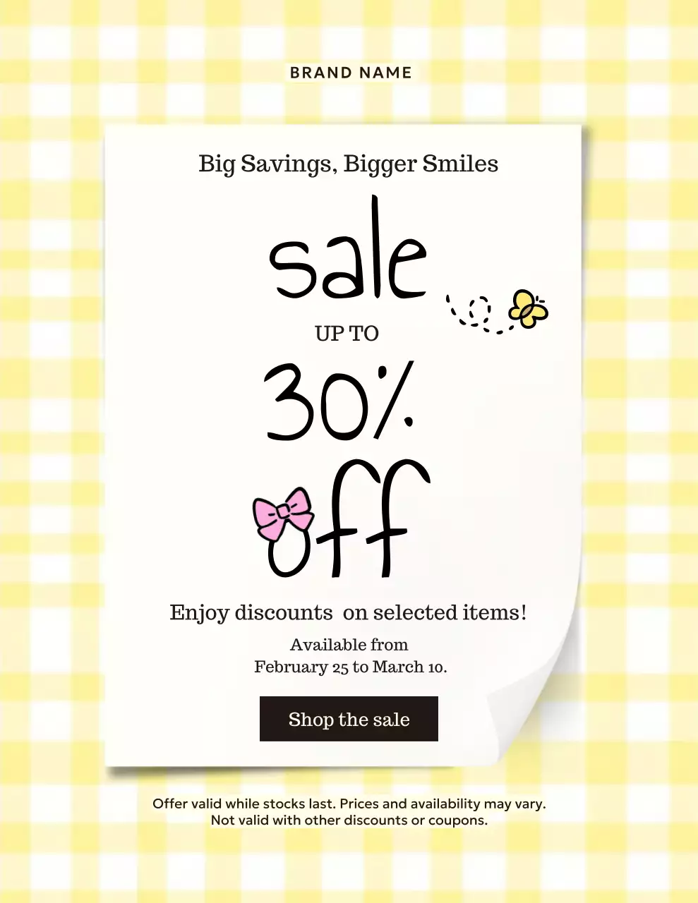 Yellow Welcoming Sale Promotion Poster