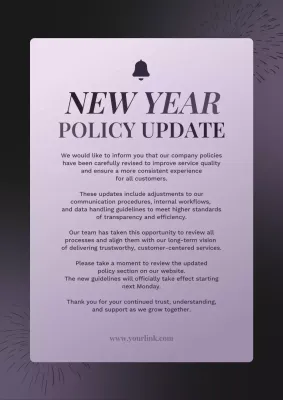 Poster Pengumuman Kebijakan Elegan Warna Krem