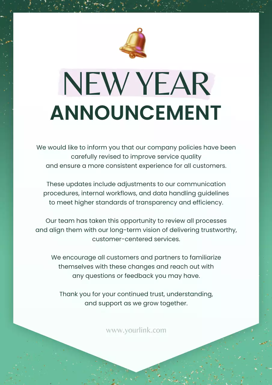 Green Modern Policy Announcement Poster