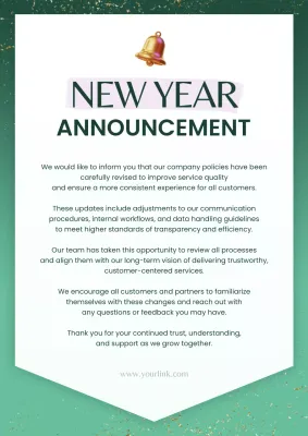 Green Modern Policy Announcement Poster