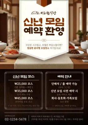 갈색 전통 모임 광고