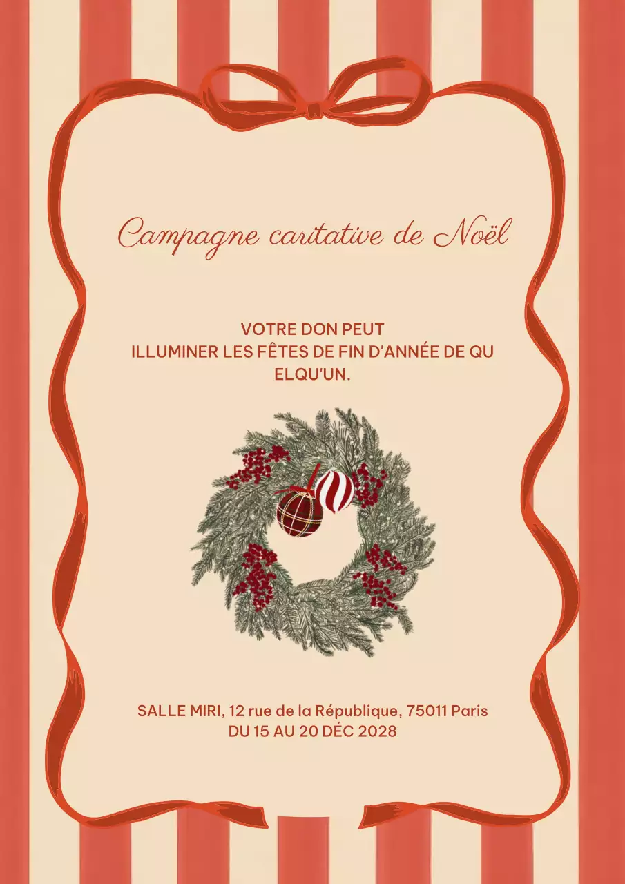Affiche Web rouge vintage pour annonce caritative
