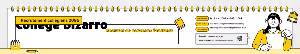 Recrutement à l'école intermédiaire Yellow Simple