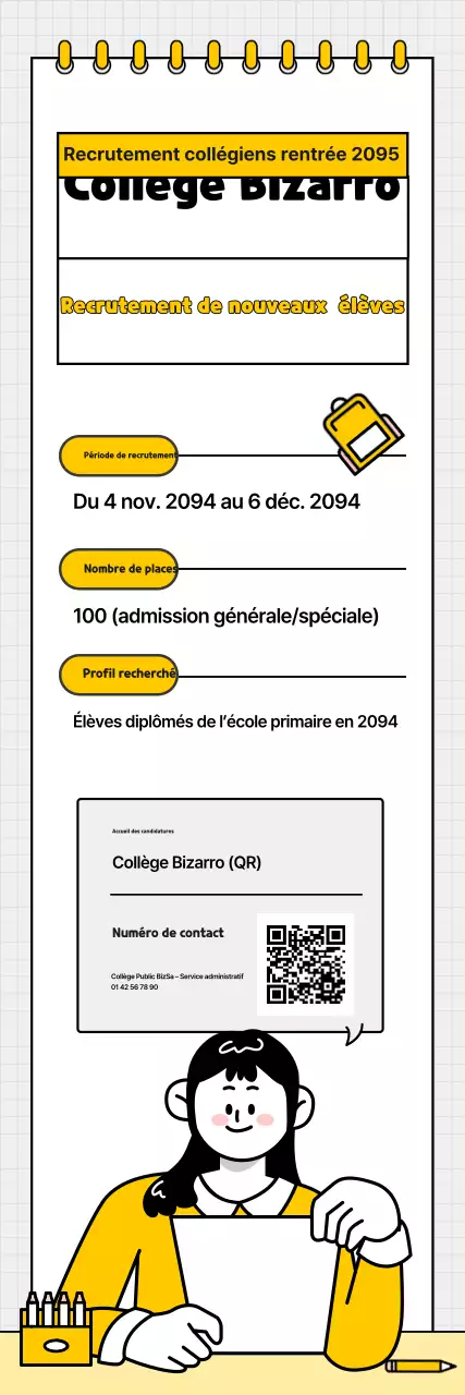 Recrutement à l'école intermédiaire Yellow Simple