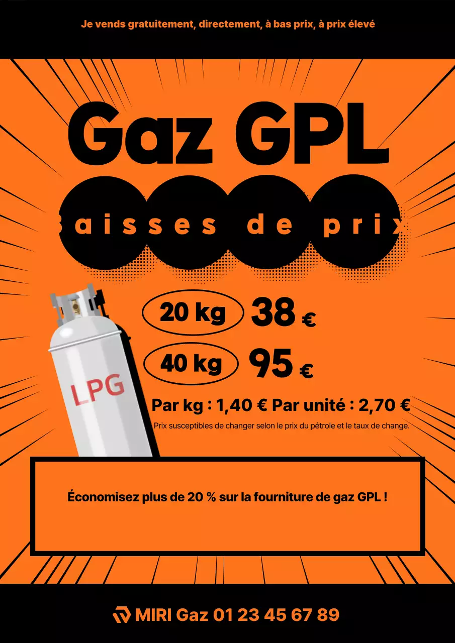 Promotion sur l'essence orange