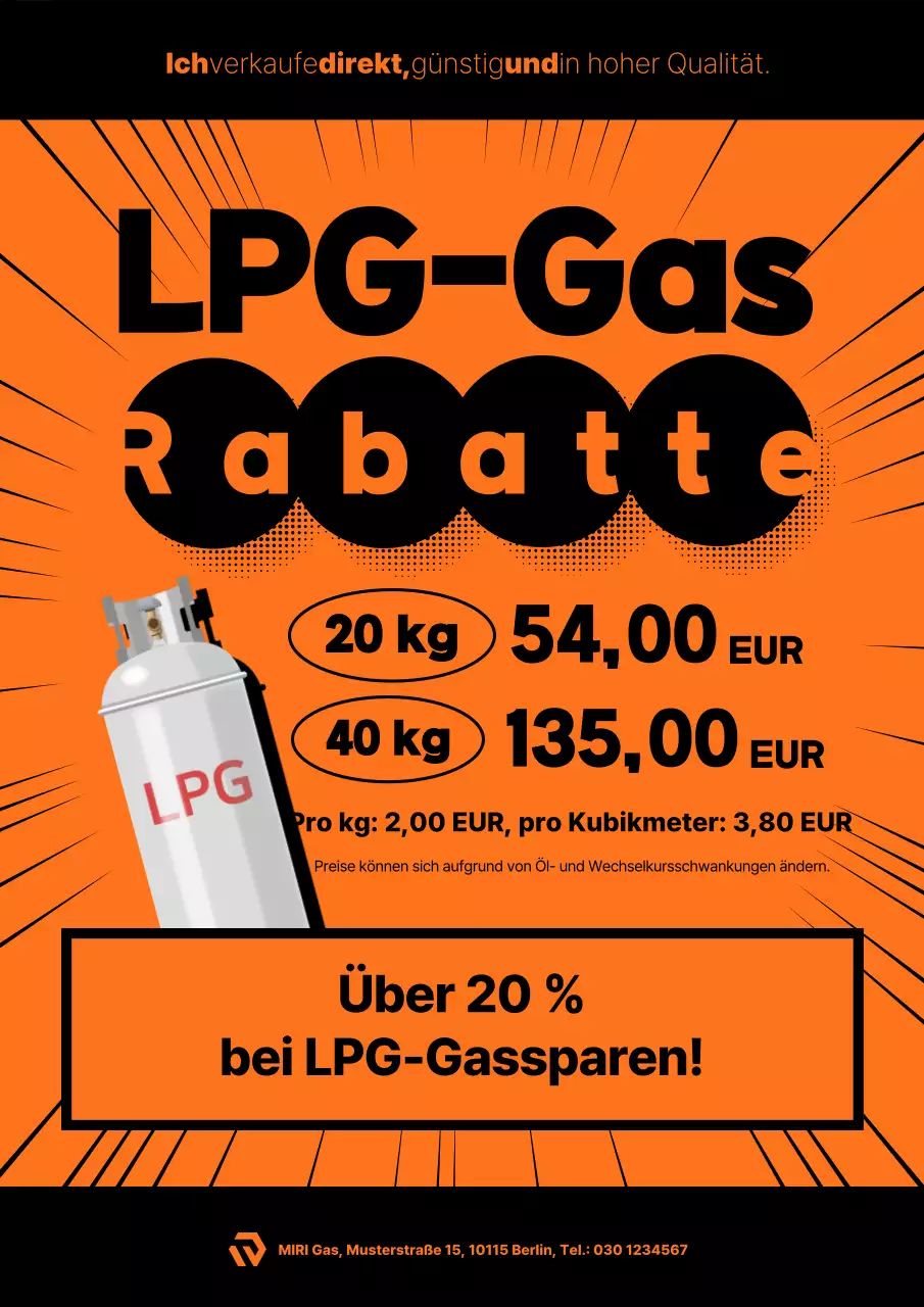 Orange Gas Rabattaktion