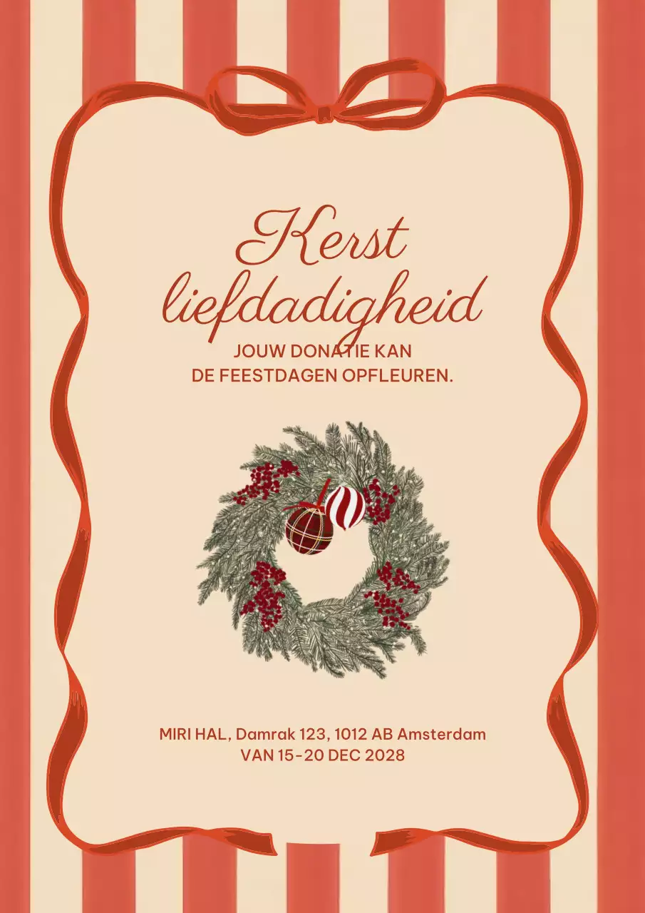 Rode Vintage Aankondiging Webposter voor het goede doel