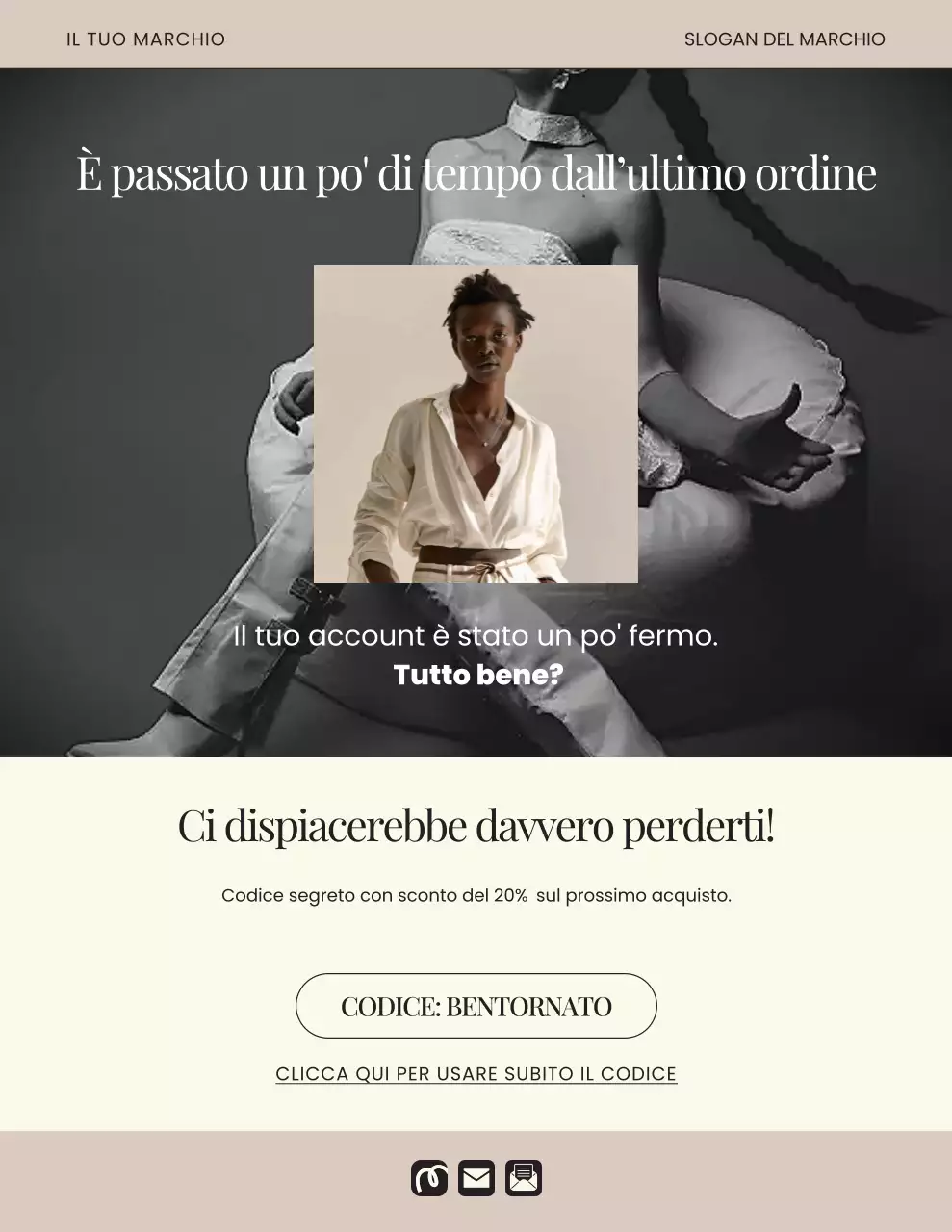 Lettera di promemoria per la campagna di moda minimalista beige