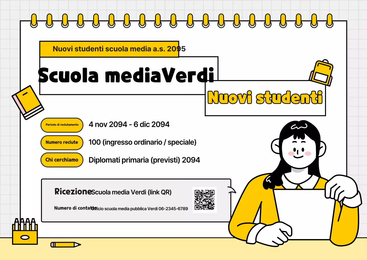 Reclutamento per la scuola media Yellow Simple
