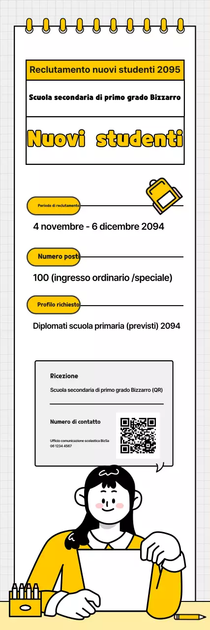 Reclutamento per la scuola media Yellow Simple