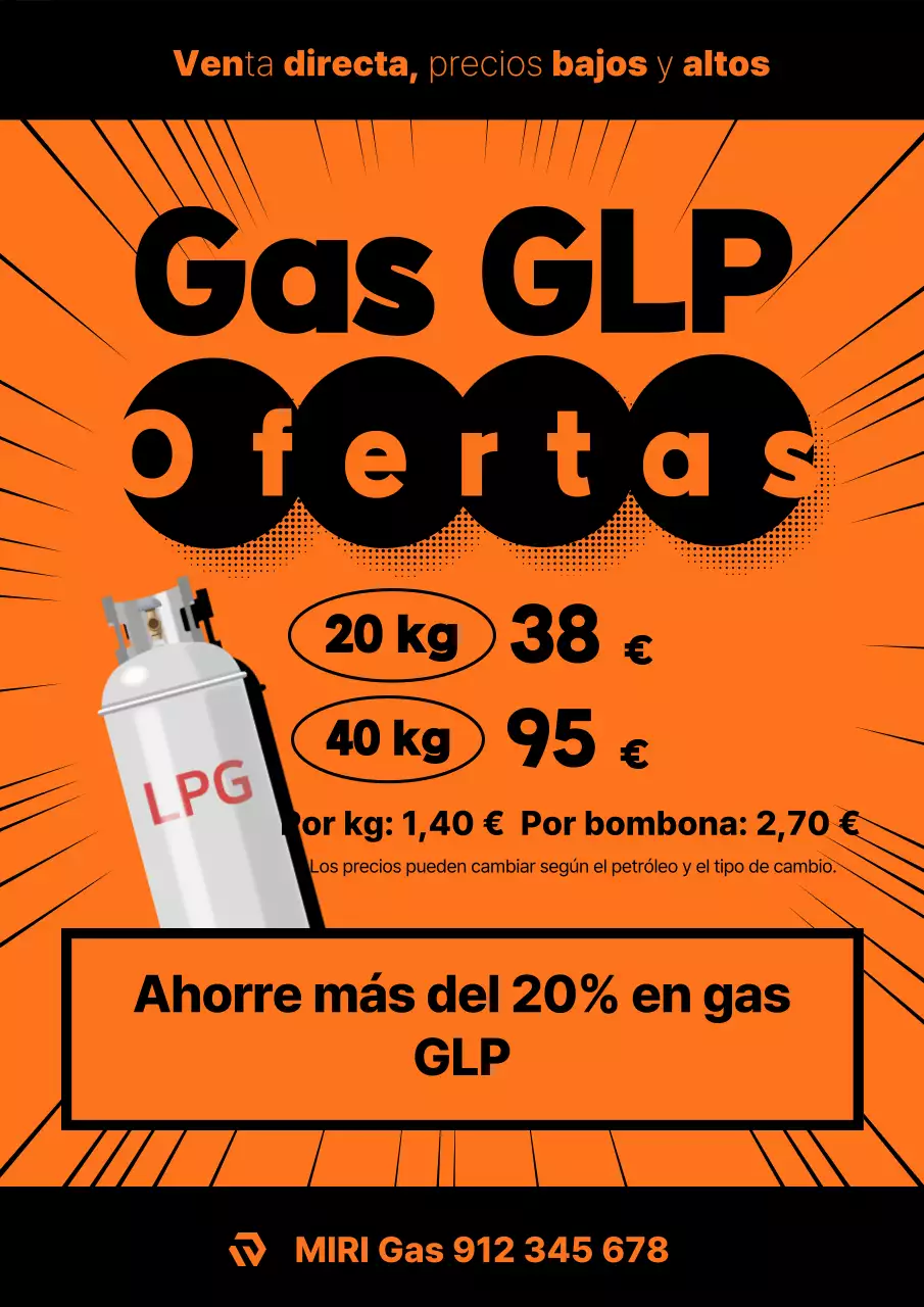 Promoción de descuento en gasolina naranja