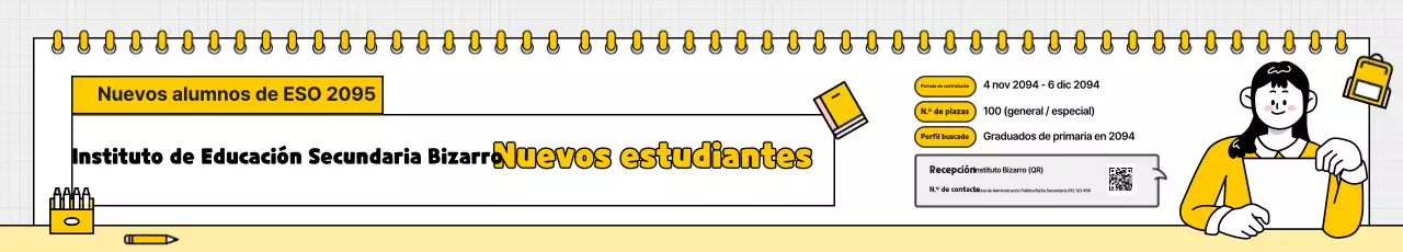 Reclutamiento para la escuela secundaria Yellow Simple