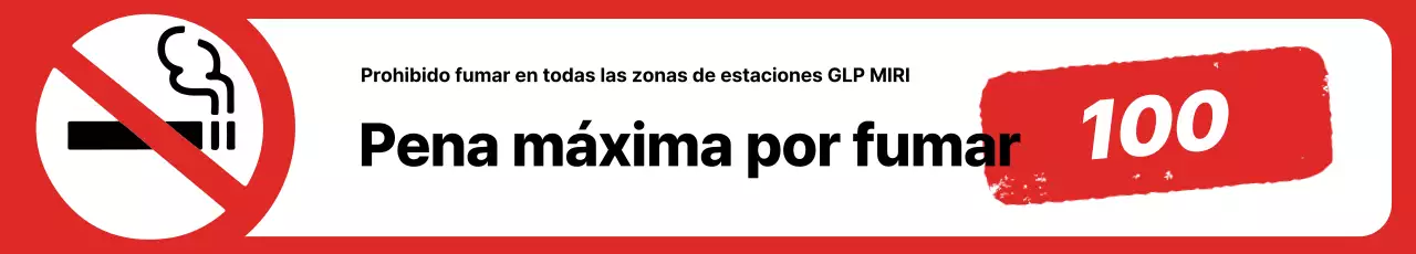 Aviso básico rojo sobre la prohibición de fumar