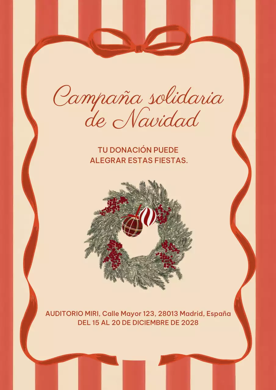 Cartel web vintage rojo con anuncio de beneficencia