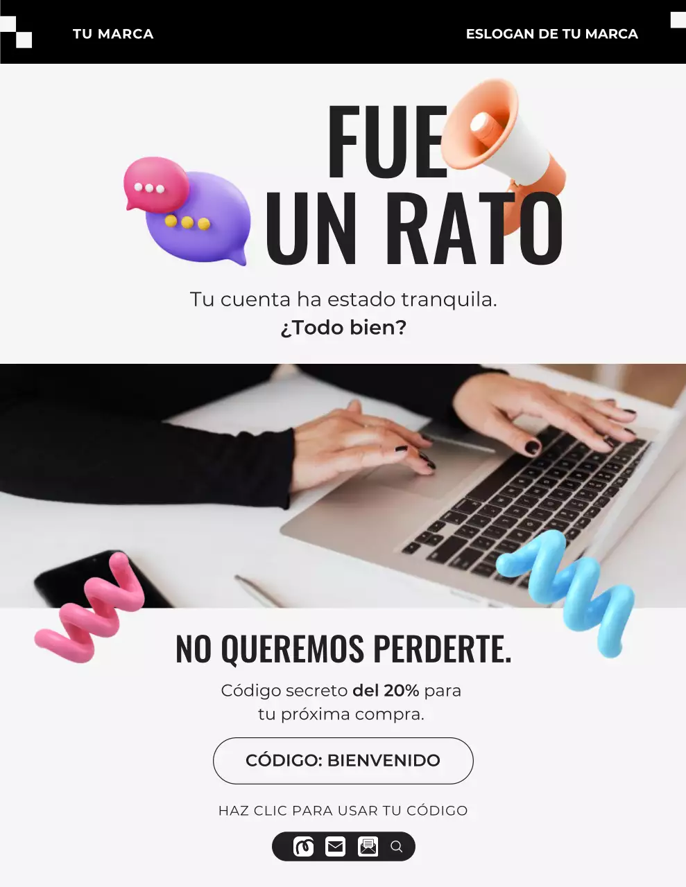 Carta recordatoria 3D moderna en negro y gris