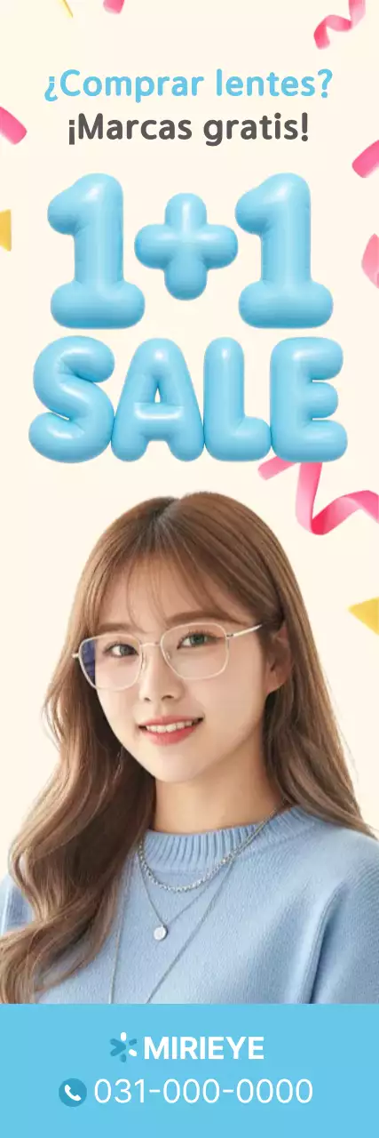 Promoción de gafas modernas azul cielo