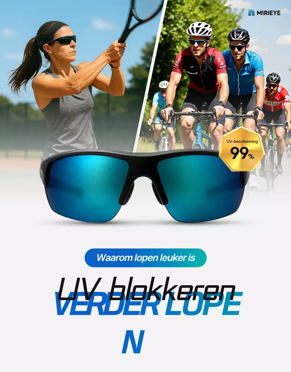 Blauwe moderne sportadvertentie