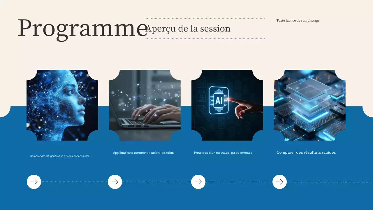 Présentation de formation à l'IA moderne beige