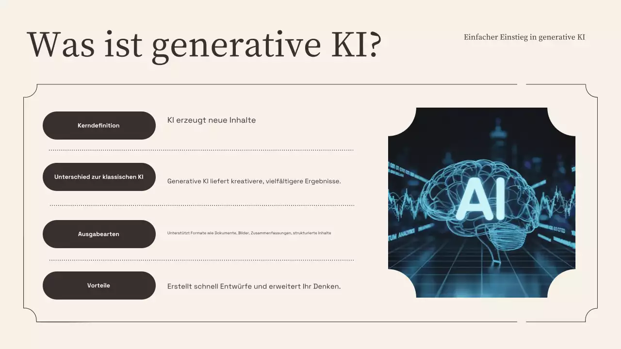 Beige Moderne KI-Schulungspräsentation