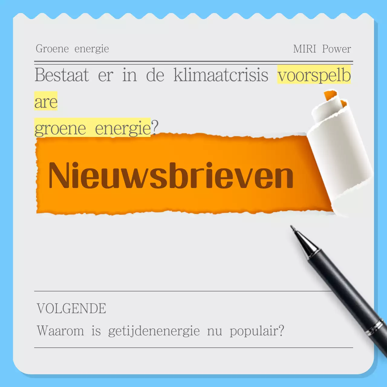 Sky Blue Moderne Milieuvriendelijke Nieuwsbrief