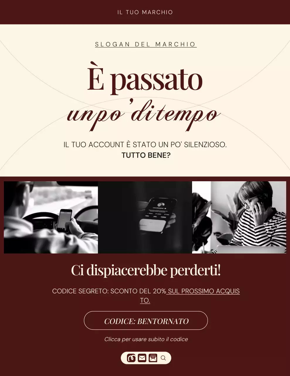 Lettera di promemoria per la campagna del marchio di moda minimalista ed elegante rosso e crema