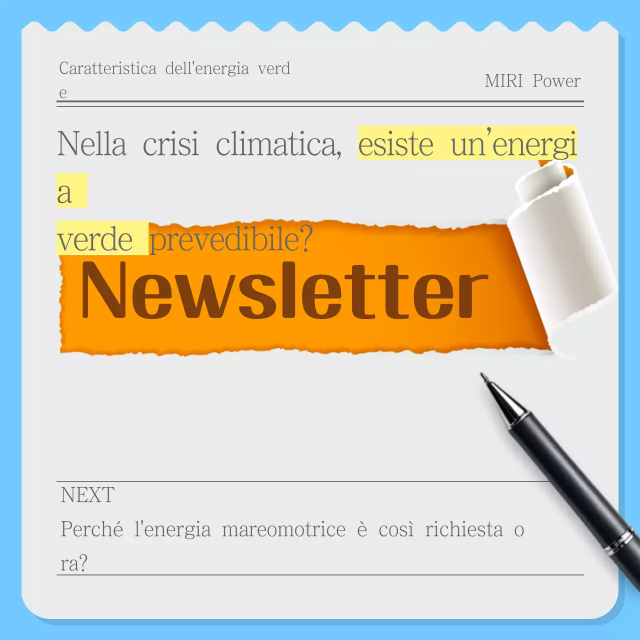 Newsletter ecologica moderna Sky Blue