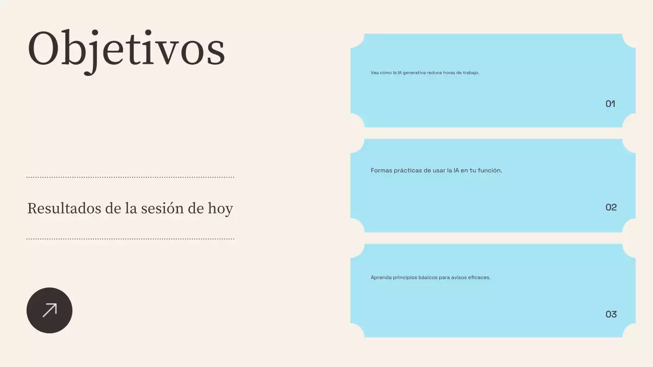 Presentación de capacitación en IA moderna en beige