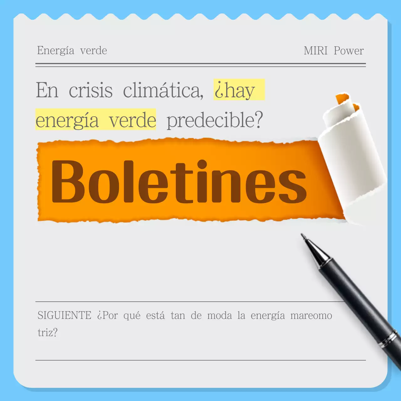 Boletín ecológico moderno Sky Blue