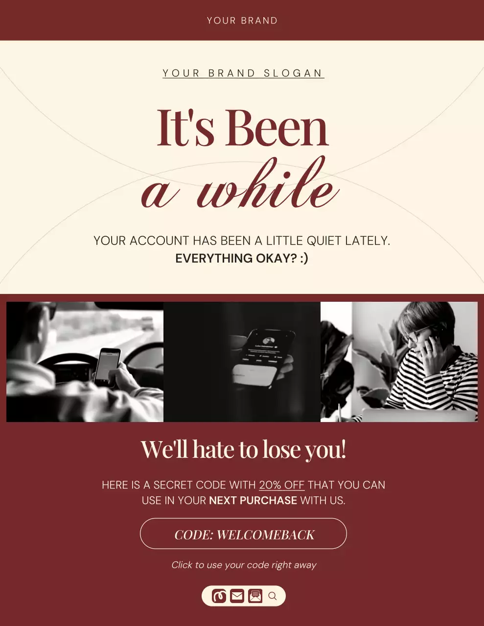 Red and Cream Elegant Minimalist Brand Reminder Campaign Letter