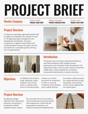 Black and Orange Bold Minimal Project Brief Report Letter