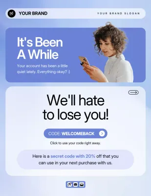 Blue Modern Customer Promotion Poster