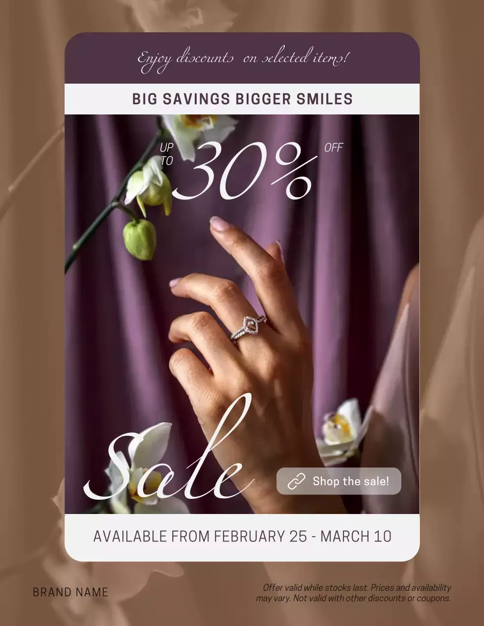 Purple Elegant Sales Promotion Poster