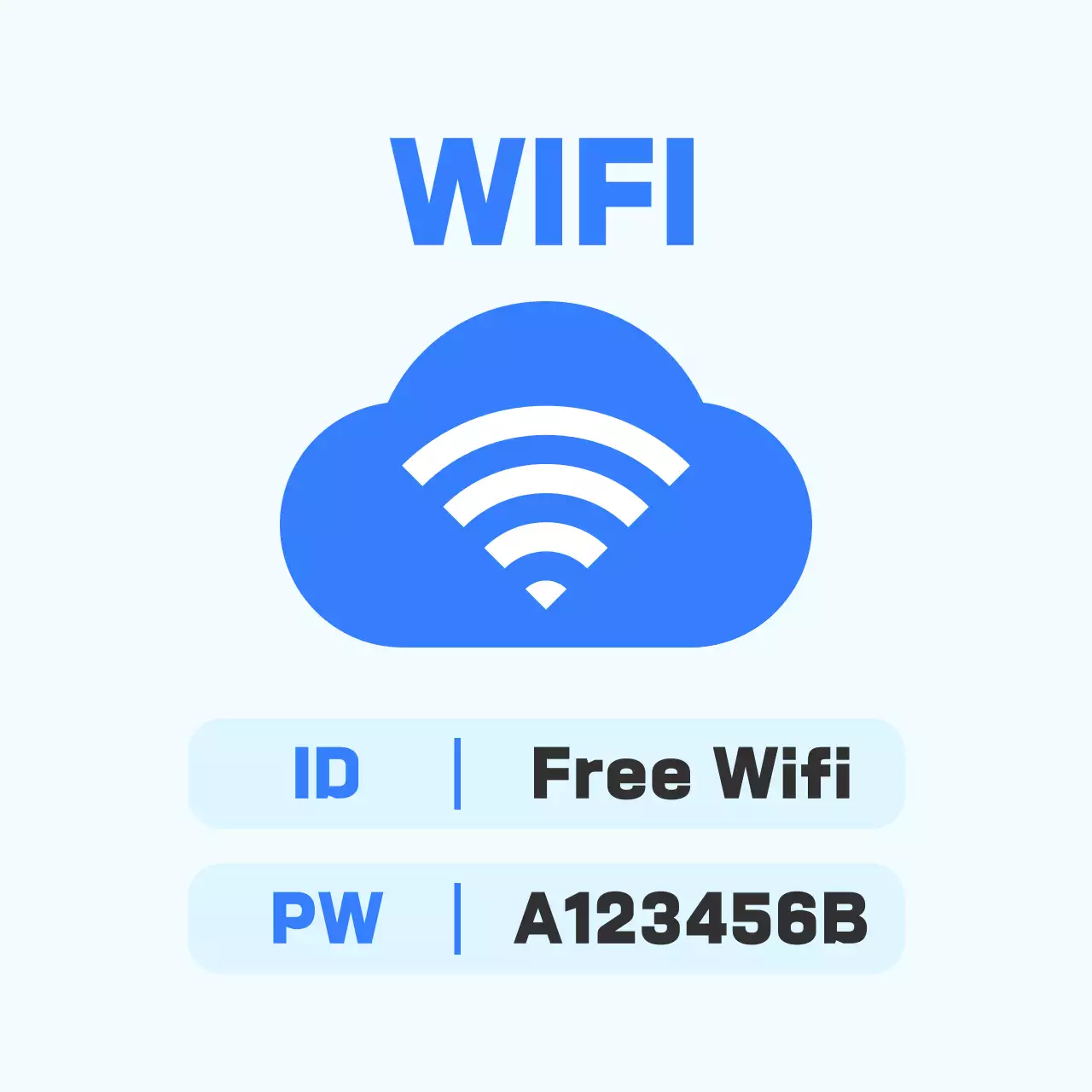 하늘색 심플 와이파이 안내