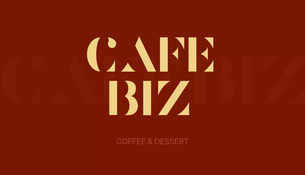 갈색 모던 카페 로고